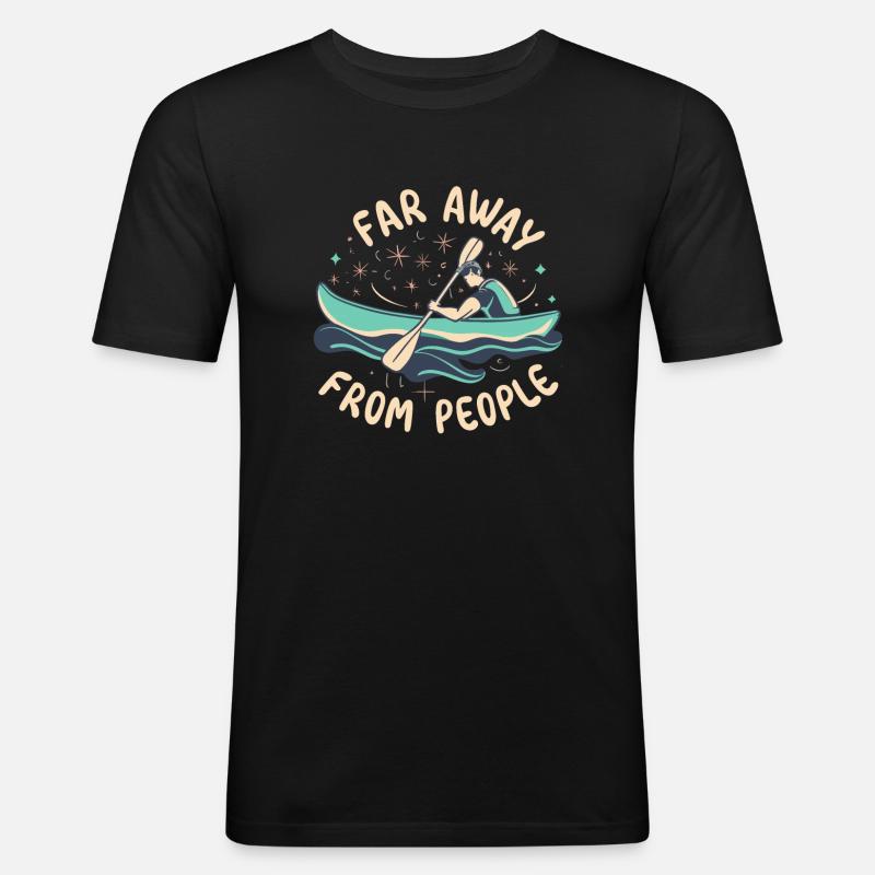 Rudern - Männer Slim Fit T-Shirt - Schwarz