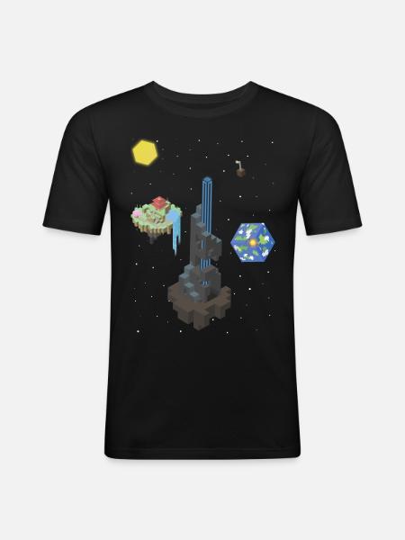 Cuboid cosmos - Men's Slim Fit T-Shirt - black