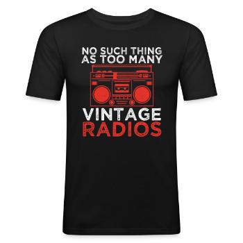 No Such Thing as Too Many Vintage Radios - Men's Slim Fit T-Shirt - black - Front - Nik (191cm)