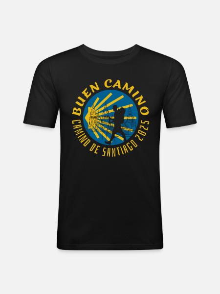 Buen Camino de Santiago 2025 - Men's Slim Fit T-Shirt - black