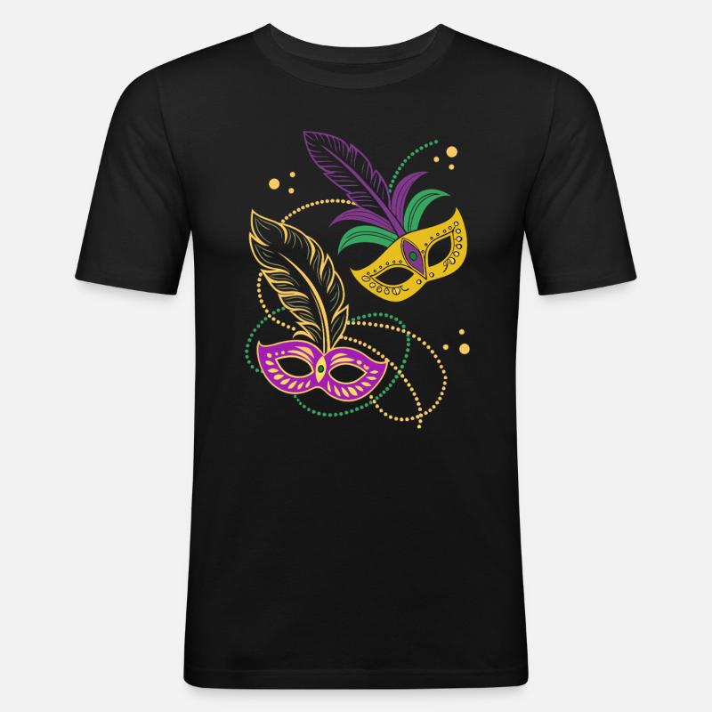 Mardi Gras - Karneval - Maske - Geschenk - Männer Slim Fit T-Shirt - Schwarz
