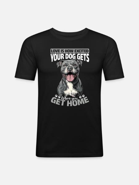 Pitbull Terrier Dog Owner - Männer Slim Fit T-Shirt - Schwarz
