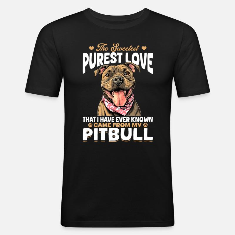 Pitbull Terrier Dog Owner - Männer Slim Fit T-Shirt - Schwarz