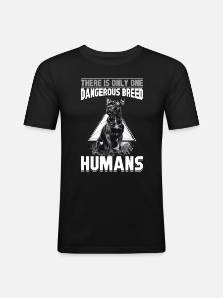 Pitbull Terrier Dog Owner - Männer Slim Fit T-Shirt - Schwarz
