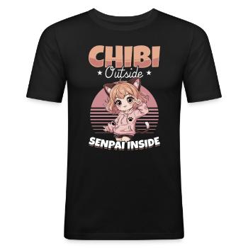 Anime Chibi Kawaii - Men's Slim Fit T-Shirt - black - Front - Nik (191cm)