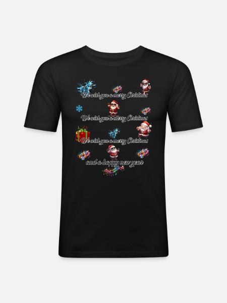 Merry Christmas - Men's Slim Fit T-Shirt - black