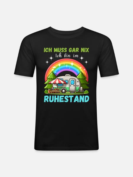 Retraite Retraité Camping Camping Nature - T-shirt près du corps Homme - noir