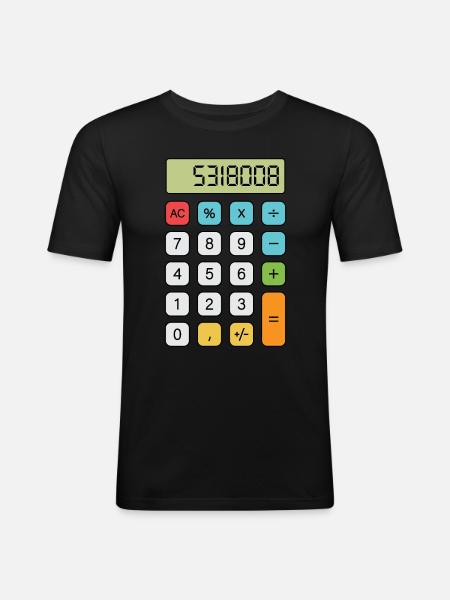 Boobies Calculator - Men's Slim Fit T-Shirt - black