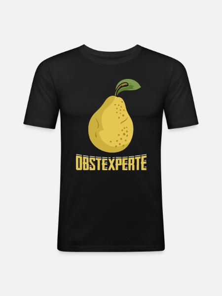Obstexperte Geschenk Obstbauer - Männer Slim Fit T-Shirt - Schwarz