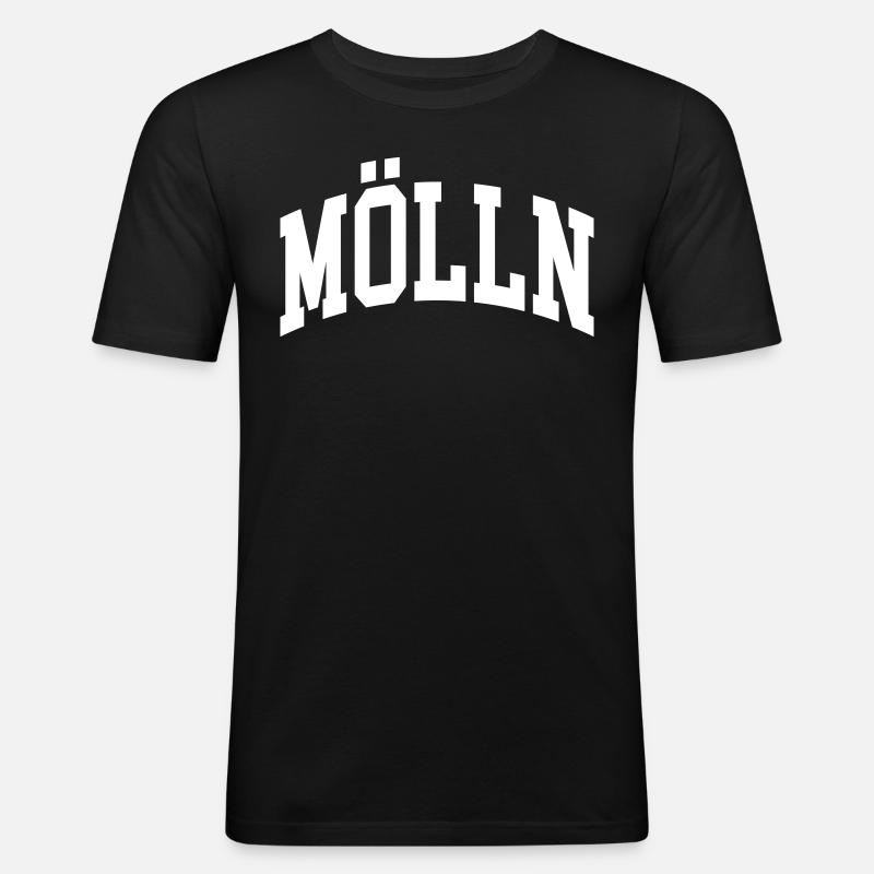 Mölln - Männer Slim Fit T-Shirt - Schwarz
