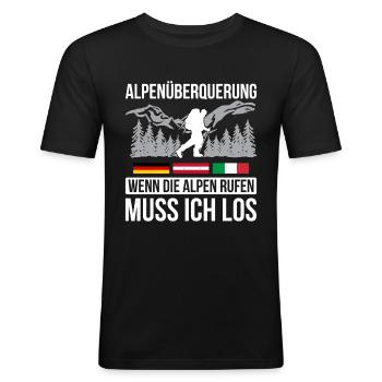 Alpenüberquerung Für Alpenüberquerer Wanderin Wand - Männer Slim Fit T-Shirt - Schwarz - Vorne - Nik (191cm)