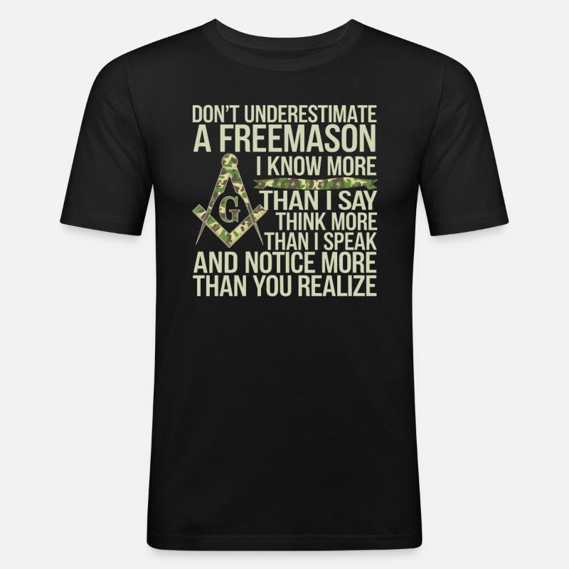 Mason Masonic Camo Freemason - Männer Slim Fit T-Shirt - Schwarz