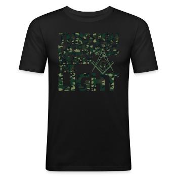 Maçon Maçon Maçon Camo Franc-maçon - T-shirt près du corps Homme - noir - Devant - Nik (191cm)
