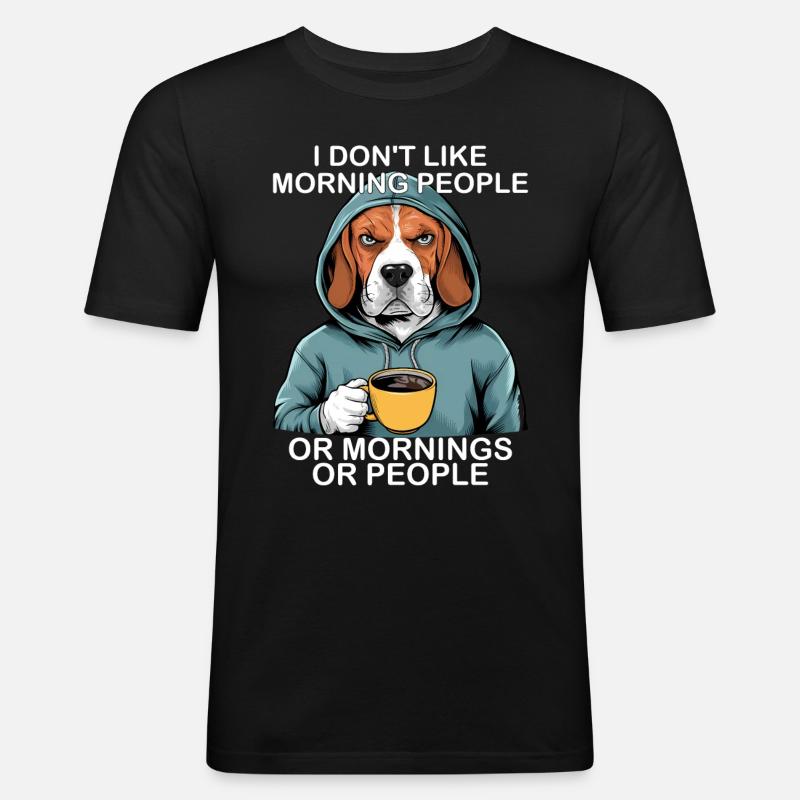Lustiger Beagle - Männer Slim Fit T-Shirt - Schwarz