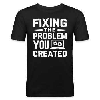 Administrator Support Nerd Computer Tech - Men's Slim Fit T-Shirt - black - Front - Nik (191cm)