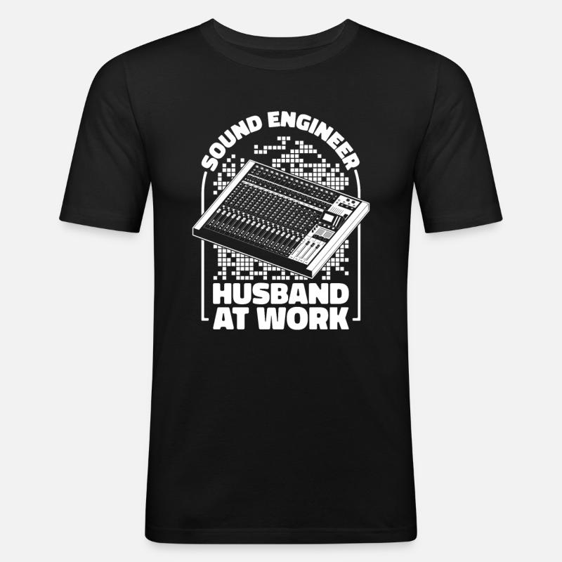 Tontechniker Sound Audio Engineer - Männer Slim Fit T-Shirt - Schwarz