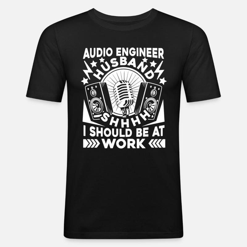 Tontechniker Sound Audio Engineer - Männer Slim Fit T-Shirt - Schwarz