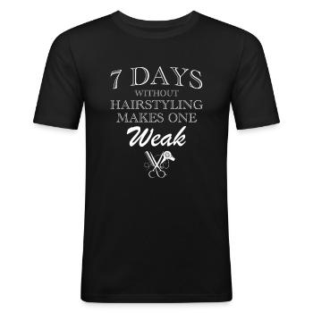 Friseur Frisör Haare Frisur Haarstylist - Männer Slim Fit T-Shirt - Schwarz - Vorne - Nik (191cm)