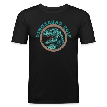 Dinosaur Adult dinosaur - Men's Slim Fit T-Shirt - black - Front - Nik (191cm)