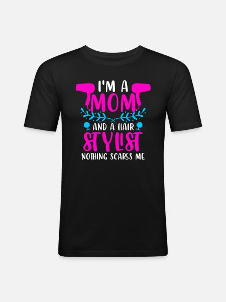 Coiffeuse Coiffeuse Maman - T-shirt près du corps Homme - noir