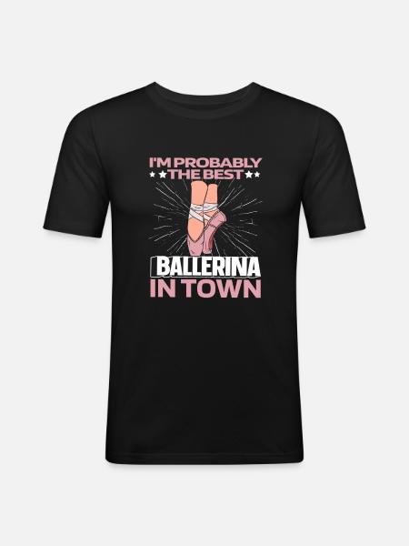 Ballet Balerina Witzig - T-shirt près du corps Homme - noir