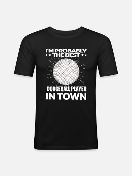Dodgeball drôle - T-shirt près du corps Homme - noir