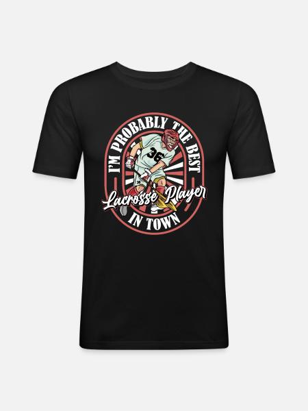 Lacrosse Funny - Men's Slim Fit T-Shirt - black