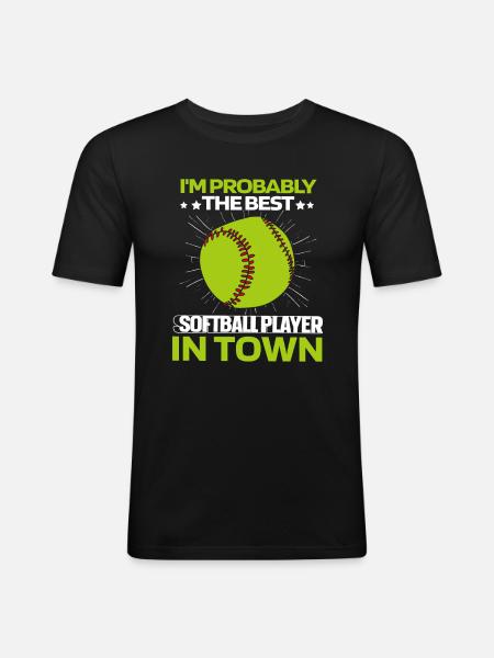 Softball - Men's Slim Fit T-Shirt - black
