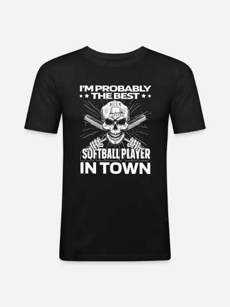 Softball Funny - Men's Slim Fit T-Shirt - black