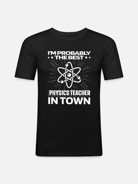 Physik Phyiker Witzig - Männer Slim Fit T-Shirt - Schwarz
