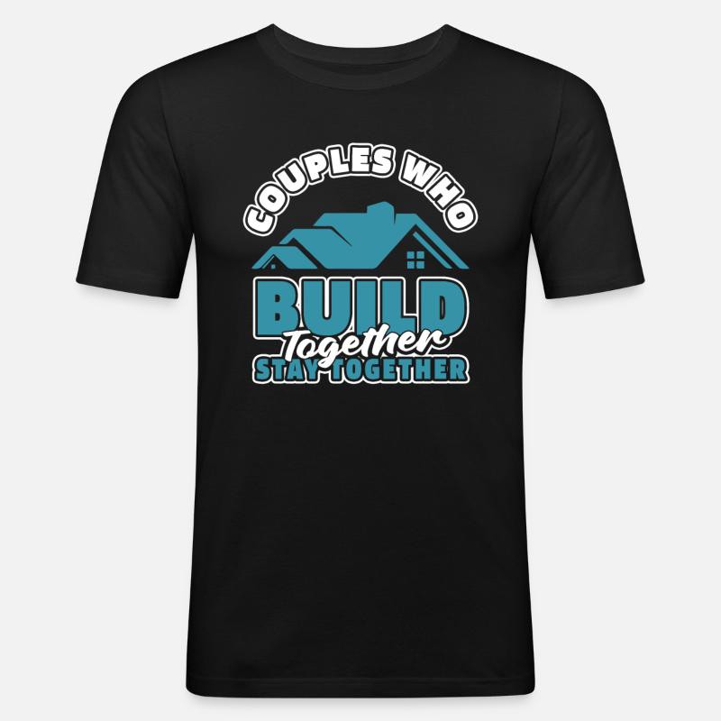Architect Architecture Couple - Men's Slim Fit T-Shirt - black