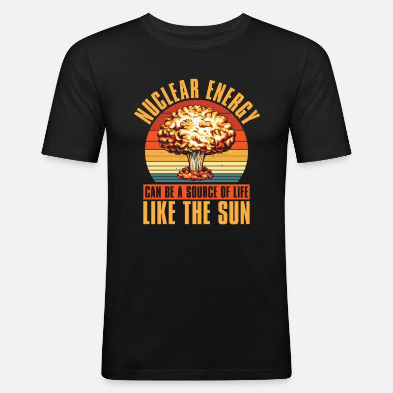 Physik Phyiker Komisch Kernphysik - Männer Slim Fit T-Shirt - Schwarz