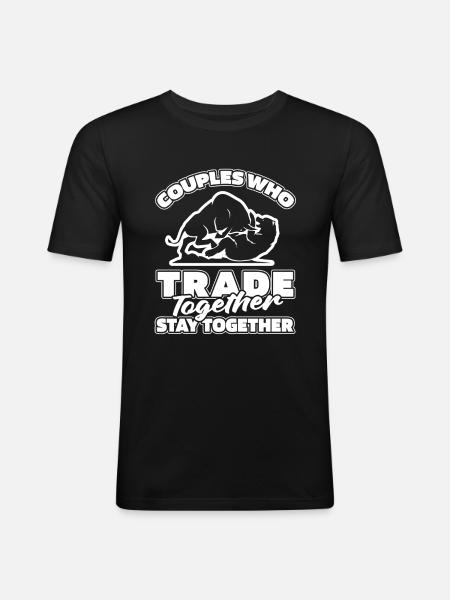 Day Trading Day Trader Pair - Men's Slim Fit T-Shirt - black