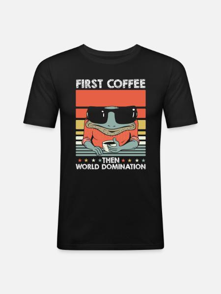 Frog Toad Coffee Sunglasses - Men's Slim Fit T-Shirt - black
