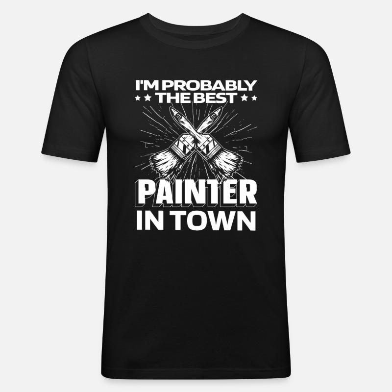Painter Varnisher Brushes - Men's Slim Fit T-Shirt - black