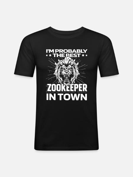 Zookeeper Zookeeper Lion - Men's Slim Fit T-Shirt - black