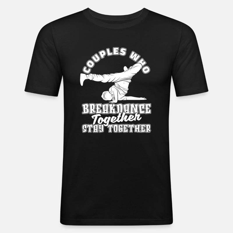 Breakdance Breakdancer Breakdancing Couple - T-shirt près du corps Homme - noir