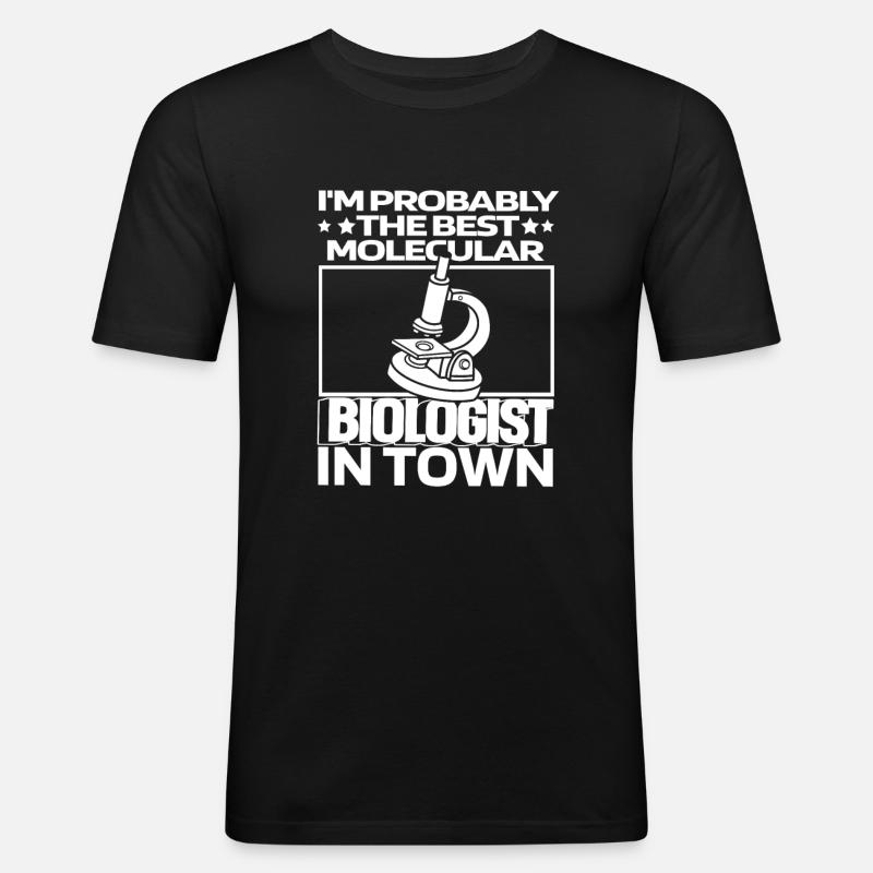 Biologiste Biologiste Microscope Biologiste moléculaire - T-shirt près du corps Homme - noir