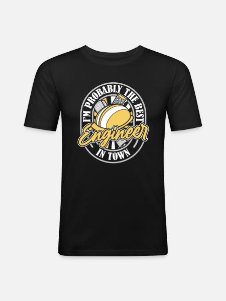 Engineer Safety Helmet - Men's Slim Fit T-Shirt - black