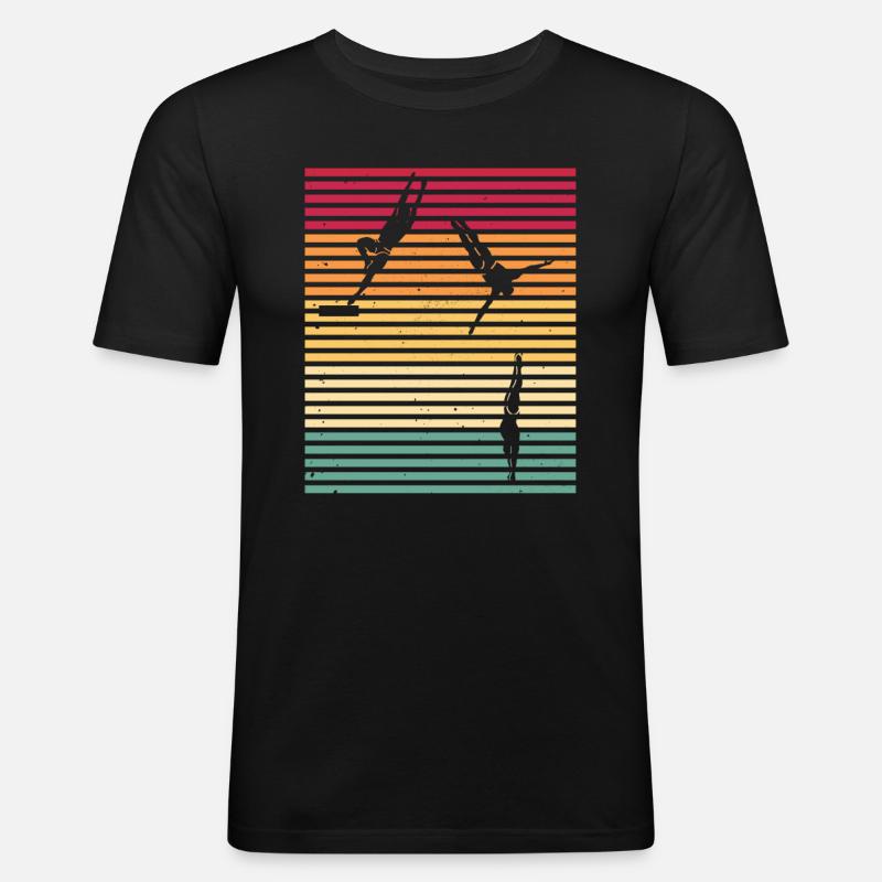 Turmspringen Turmspringer - Männer Slim Fit T-Shirt - Schwarz