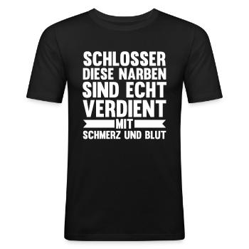Schmied Metallbauer Schlosser - Männer Slim Fit T-Shirt - Schwarz - Vorne - Nik (191cm)