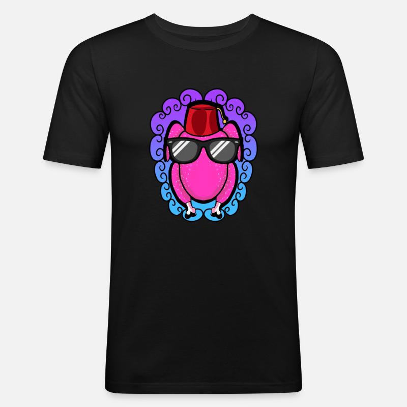 Thanksgiving Kalt - Männer Slim Fit T-Shirt - Schwarz