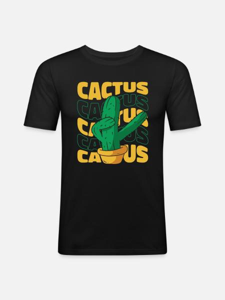 Cactus Garden - Men's Slim Fit T-Shirt - black