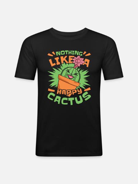 Cactus Garden - Men's Slim Fit T-Shirt - black