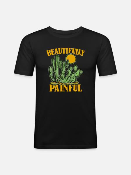 Cactus Garden - Men's Slim Fit T-Shirt - black
