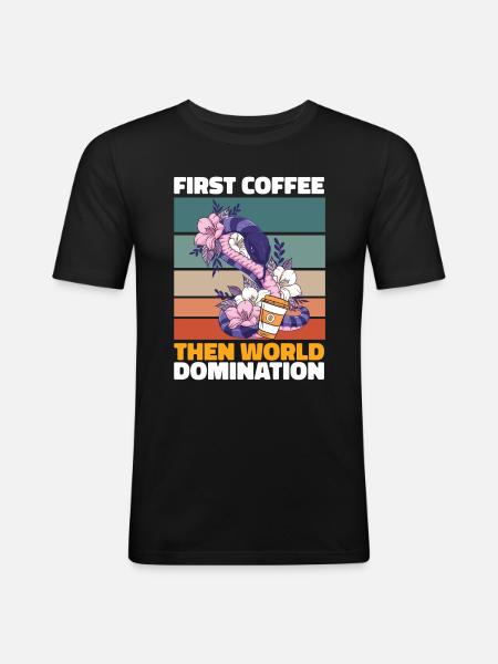 Snake coffee - Men's Slim Fit T-Shirt - black