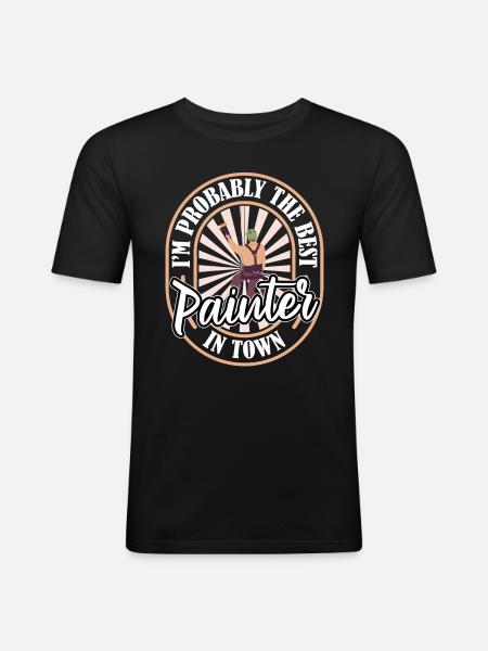 Painter Varnisher Humor - Men's Slim Fit T-Shirt - black