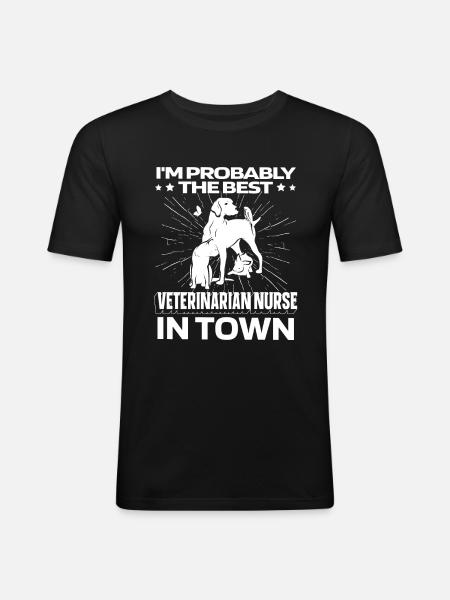 Veterinary Assistant Animals - Men's Slim Fit T-Shirt - black