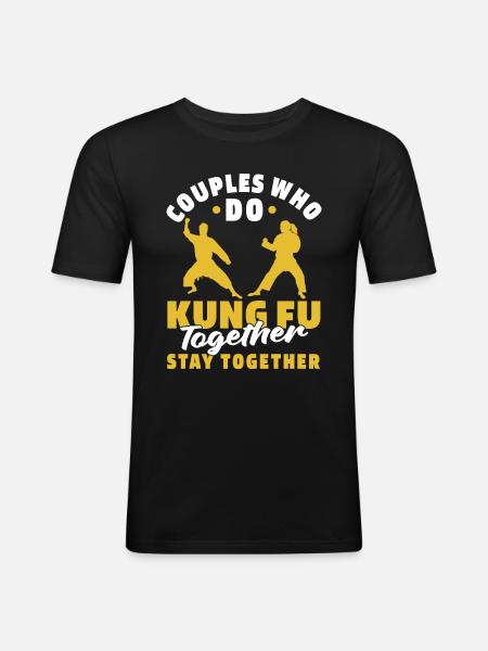 Kung Fu Couple - Men's Slim Fit T-Shirt - black