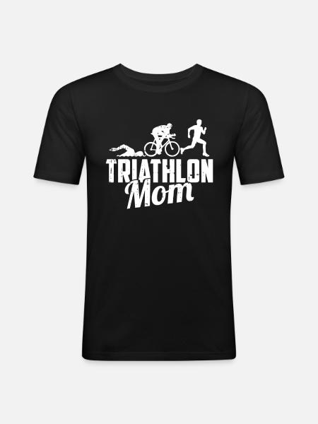 Triathlon Triathlete Mama - Men's Slim Fit T-Shirt - black